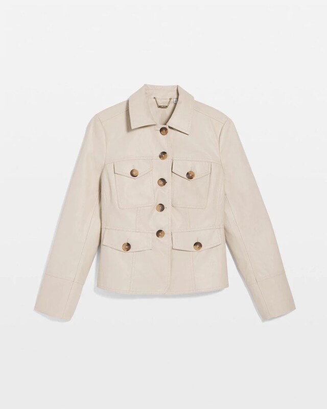 Crinkle Faux Leather Peplum Jacket - image 5
